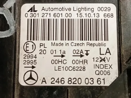 Proiettore ANT SX A2468200161 A2468200361 Mercedes Classe B W246 2012