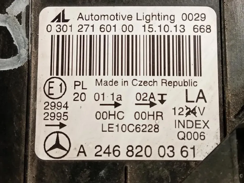 Proiettore ANT SX A2468200161 A2468200361 Mercedes Classe B W246 2012
