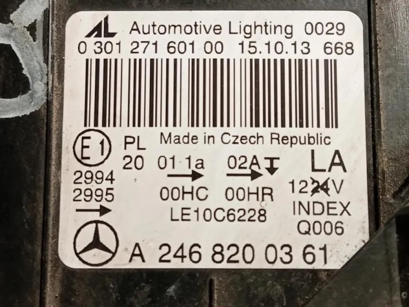 Proiettore ANT SX A2468200161 A2468200361 Mercedes Classe B W246 2012