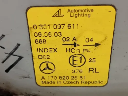 Proiettore ANT SX A170 820 25 61 Mercedes Classe SLK R170 1997