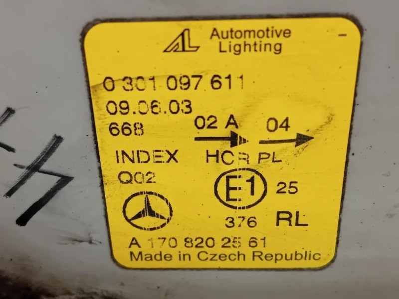 Proiettore ANT SX A170 820 25 61 Mercedes Classe SLK R170 1997