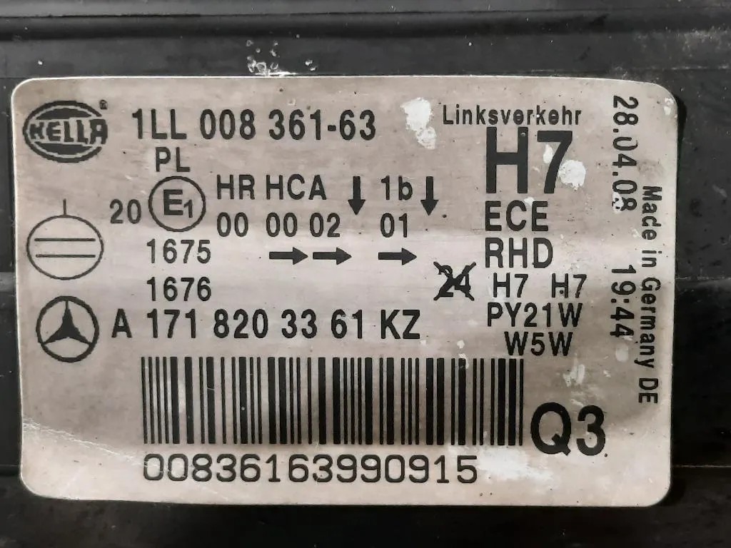 Proiettore ANT SX A1718203361 Mercedes Classe SLK R171 2008