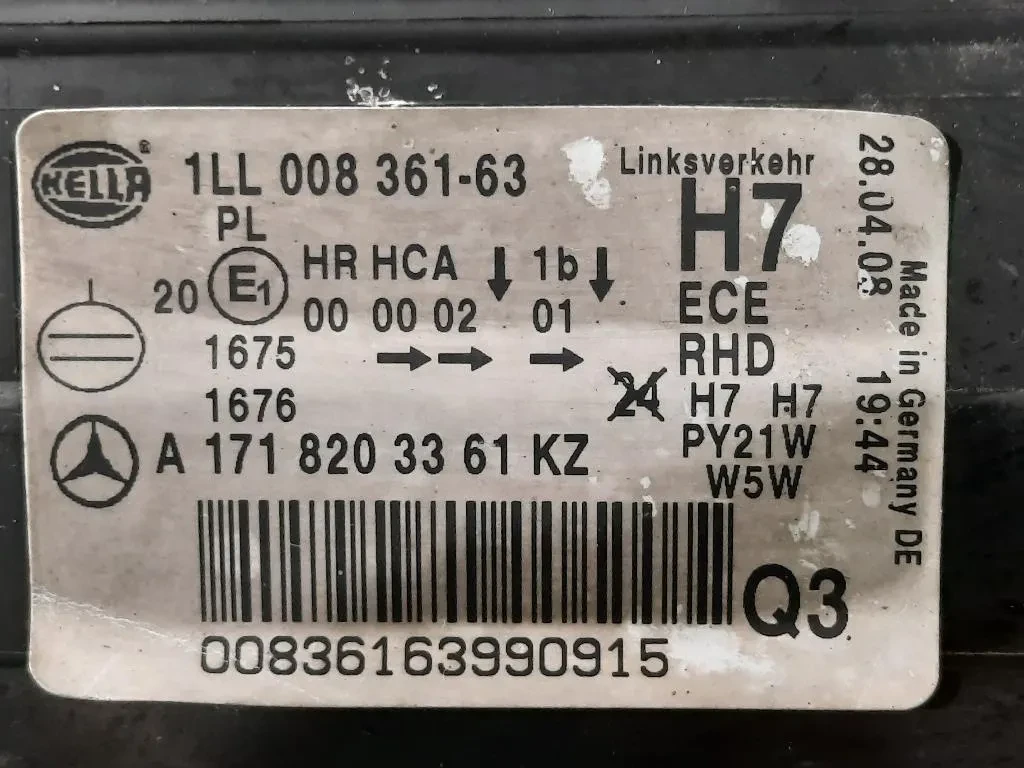 Proiettore ANT SX A1718203361 Mercedes Classe SLK R171 2008