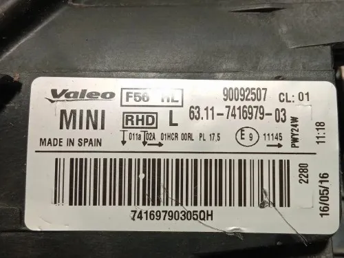 Proiettore ANT SX 6311-7416979-03 Mini MINI Clubman F54 2019