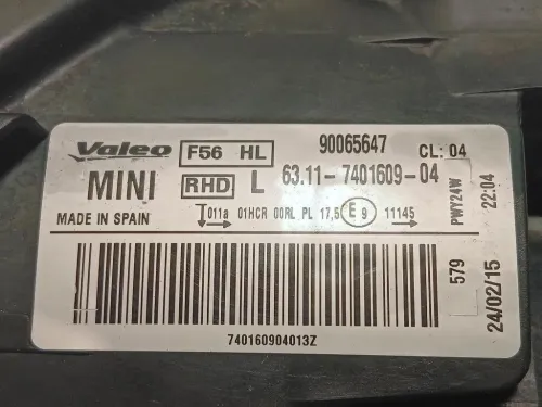 Proiettore ANT SX 6311 7401609-04 Mini MINI Cooper F56 2018