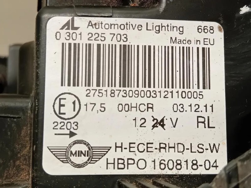 Proiettore ANT SX 0301225703 Mini MINI Cooper R56 2007