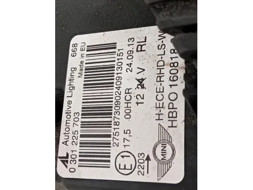 Proiettore ANT SX 0301225703 Mini MINI Cooper R56 2007