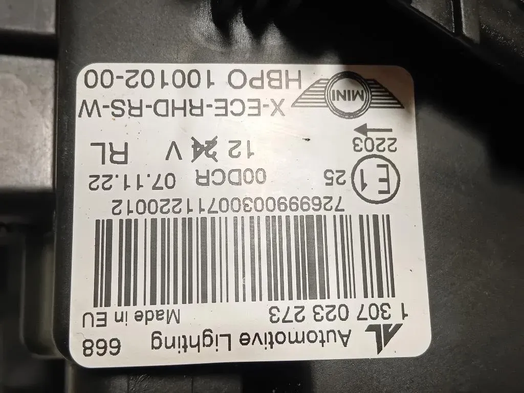 Proiettore ANT SX 1307023273 Mini MINI Cooper R56 2007