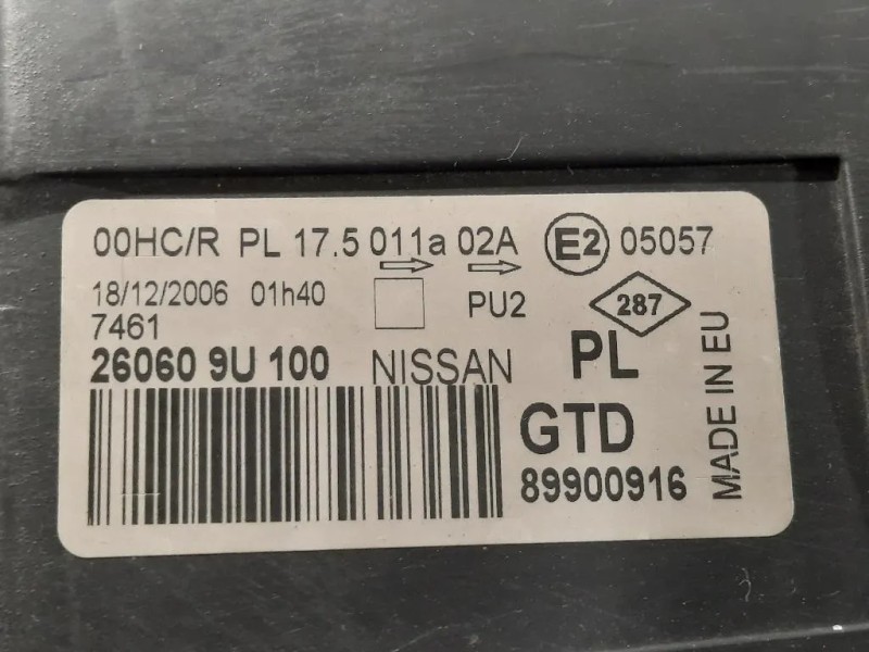 Proiettore ANT SX 89900916 Nissan NOTE I 2006