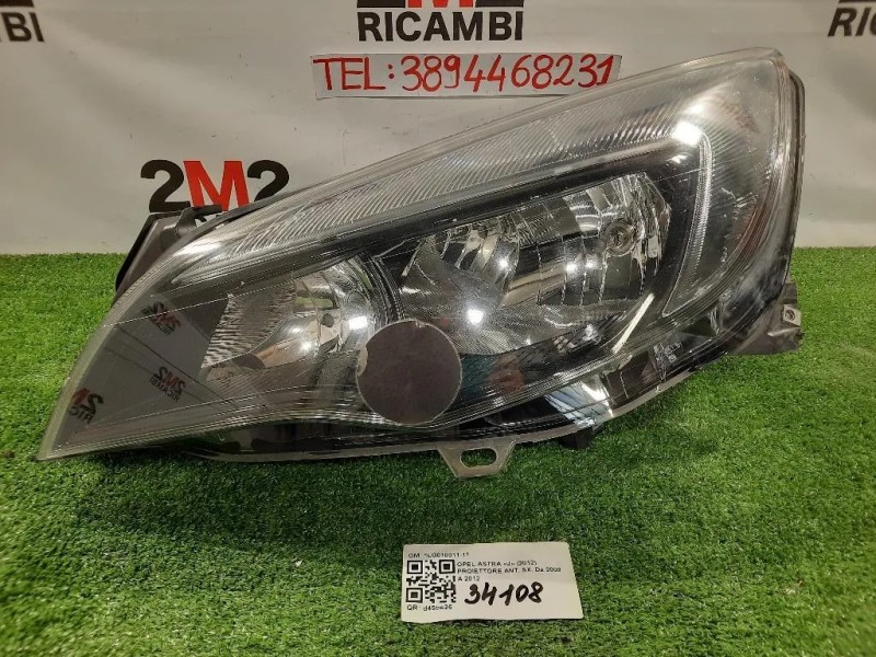 Proiettore ANT SX 1LG010011-17 Opel Astra J 2012