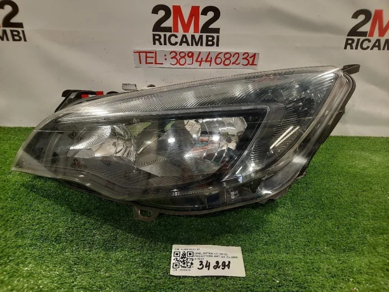 Proiettore ANT SX 1LG010011-17 Opel Astra J 2012