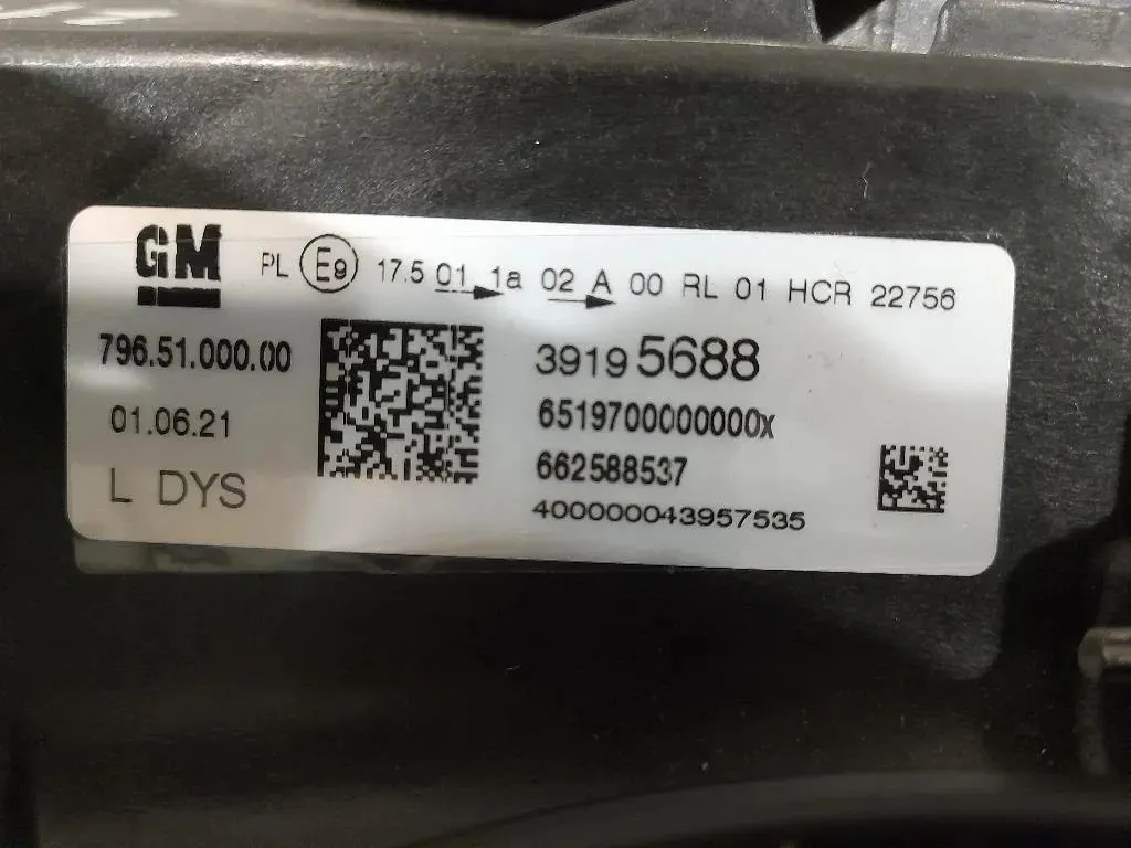 Proiettore ANT SX 39195688 Opel Astra K 2016