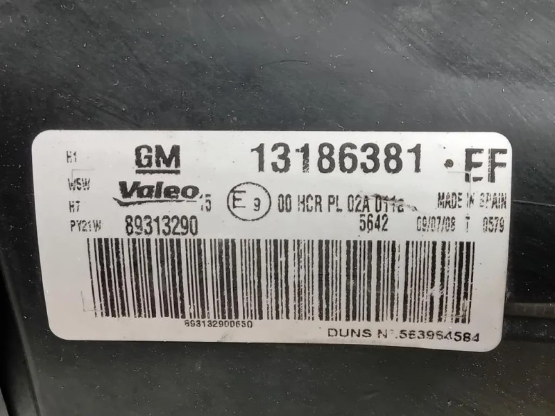 Proiettore ANT SX 13186381 Opel Corsa D 2007