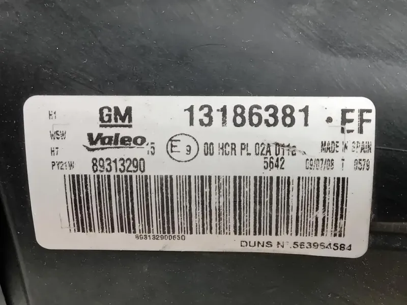 Proiettore ANT SX 13186381 Opel Corsa D 2007