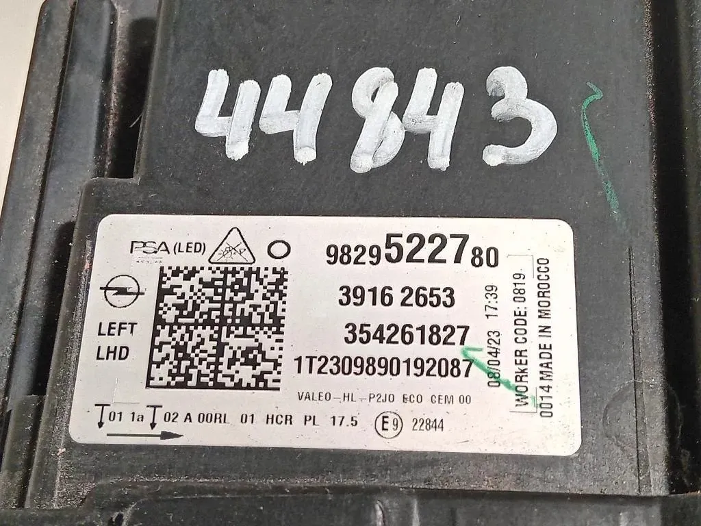 Proiettore ANT SX 9829522780 Opel Corsa F 2019