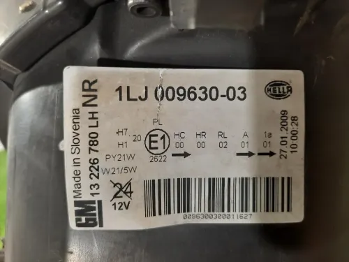 Proiettore ANT SX 1LJ009630-03 Opel Insignia A 2009