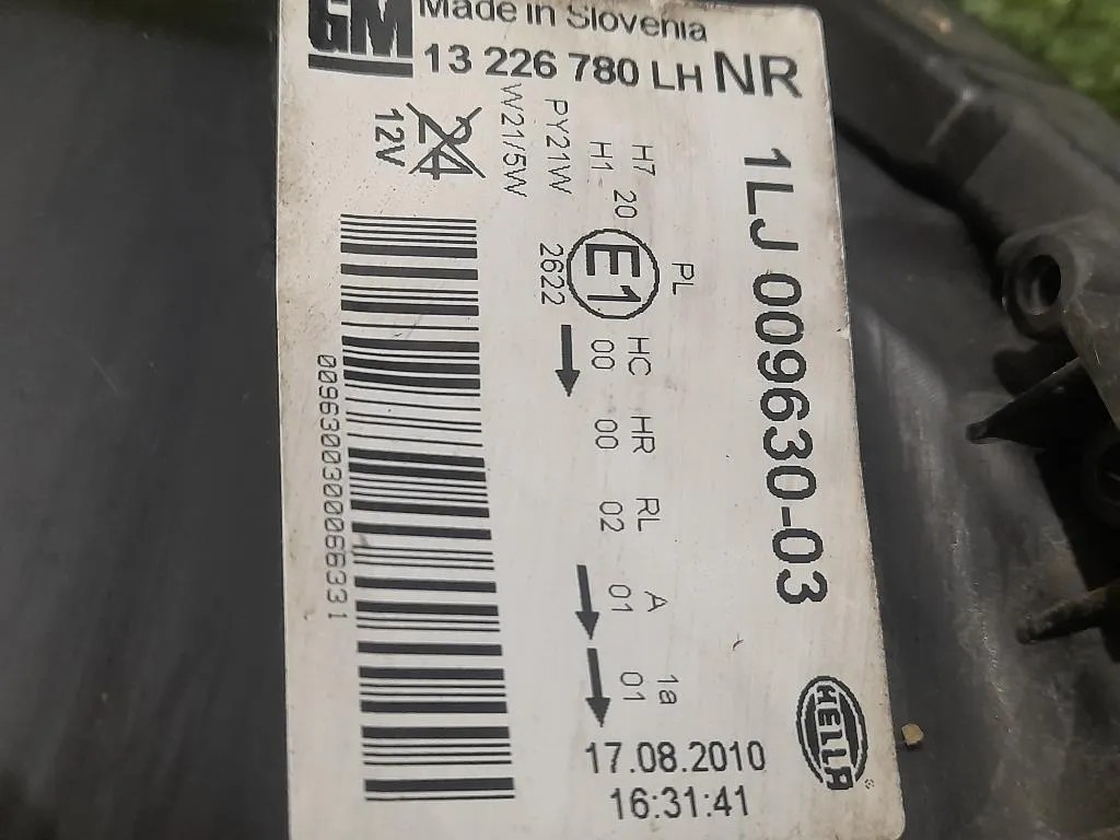 Proiettore ANT SX 13226780 Opel Insignia A 2009