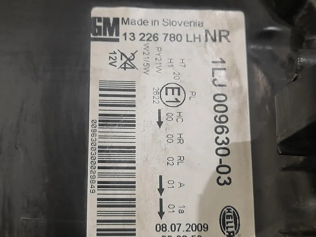 Proiettore ANT SX 13226780 Opel Insignia A 2009