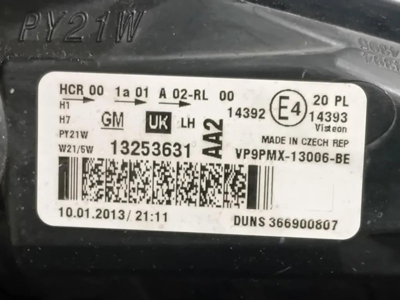 Proiettore ANT SX 13372317 Opel Meriva B 2014