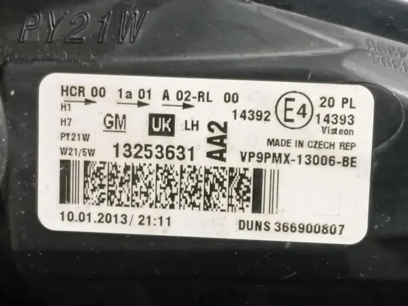 Proiettore ANT SX 13372317 Opel Meriva B 2014