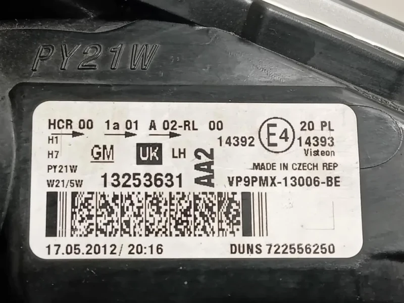 Proiettore ANT SX 13253631 Opel Meriva B 2014