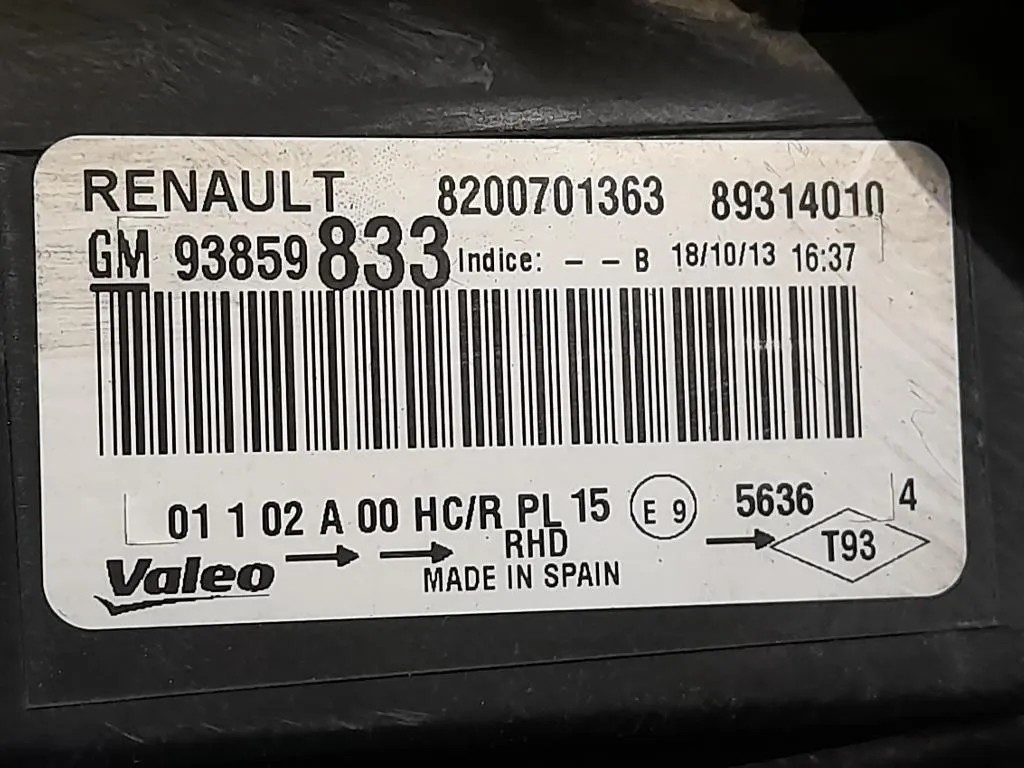 Proiettore ANT SX 93859833 Opel Vivaro A 2007