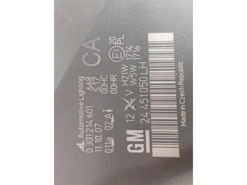 Proiettore ANT SX 24451050 Opel Zafira B 2005