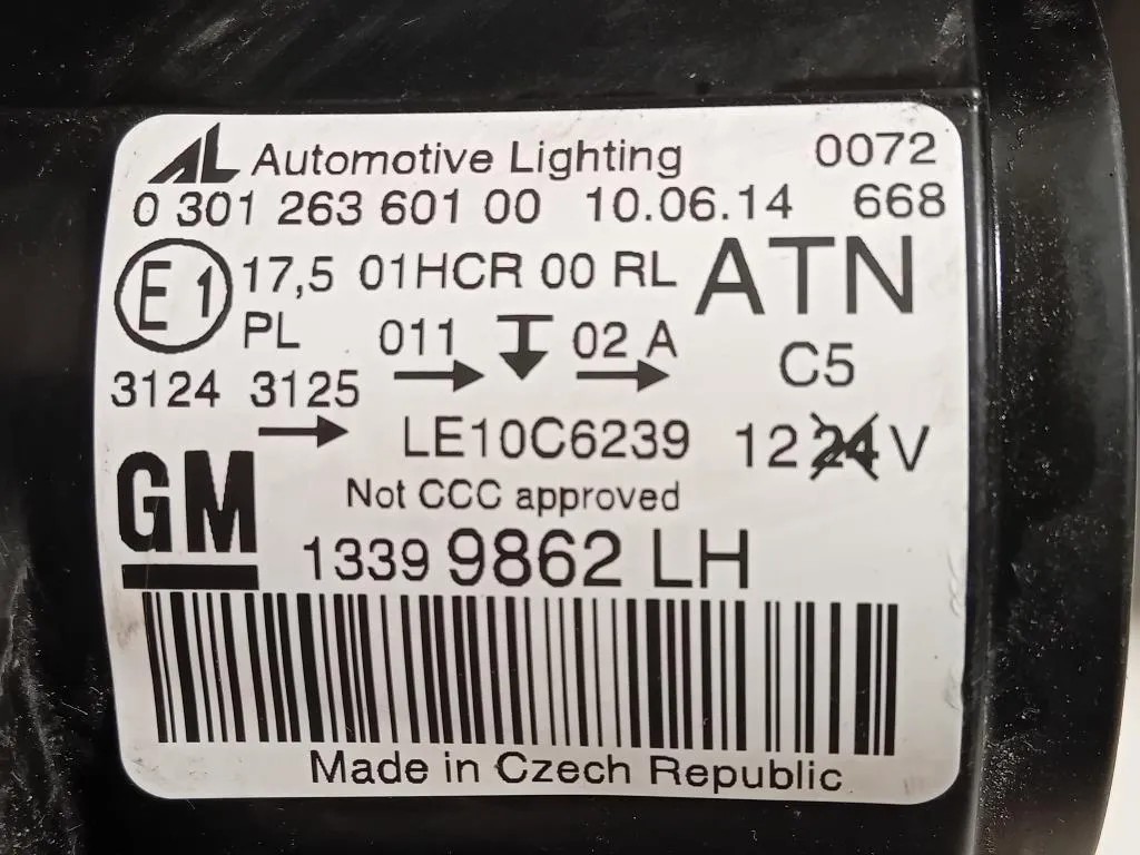 Proiettore ANT SX 13399862 Opel Zafira C 2012