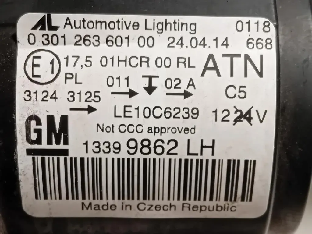 Proiettore ANT SX 13399862 Opel Zafira C 2012