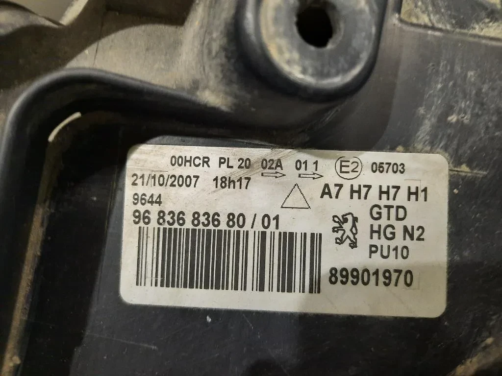 Proiettore ANT SX 9683683680 Peugeot 207 CC 2006