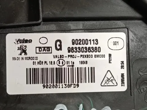 Proiettore ANT SX 9833036380 Peugeot 208 II 2019