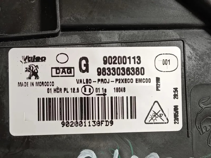 Proiettore ANT SX 9833036380 Peugeot 208 II 2019