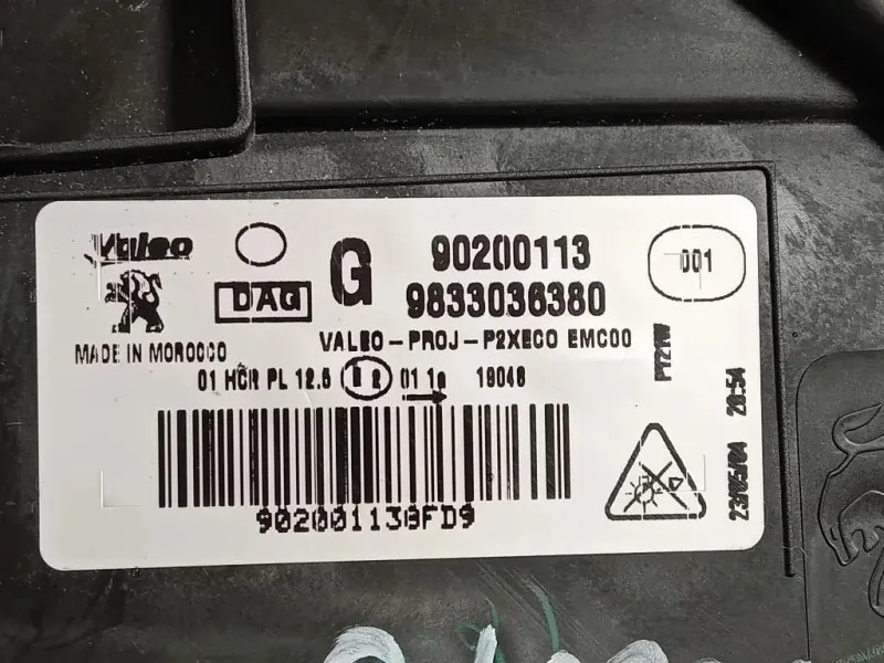 Proiettore ANT SX 9833036380 Peugeot 208 II 2019