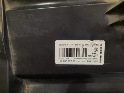 Proiettore ANT SX 9826572780 Peugeot 3008 II 2016