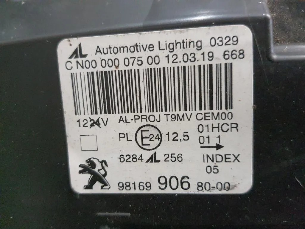 Proiettore ANT SX 9816990680 Peugeot 308 II 2017