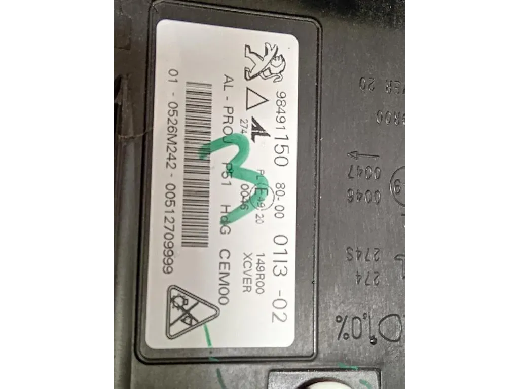 Proiettore ANT SX 9849115080 Peugeot 308 III 2021