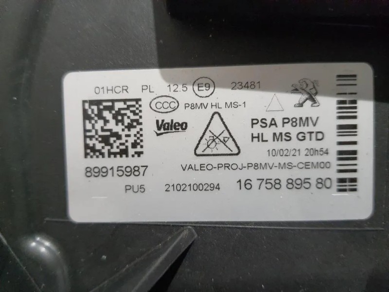 Proiettore ANT SX 1674017780 FARO PROIETTORE ANT 3008 Peugeot 5008 II 2017