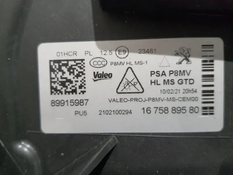 Proiettore ANT SX 1674017780 FARO PROIETTORE ANT 3008 Peugeot 5008 II 2017