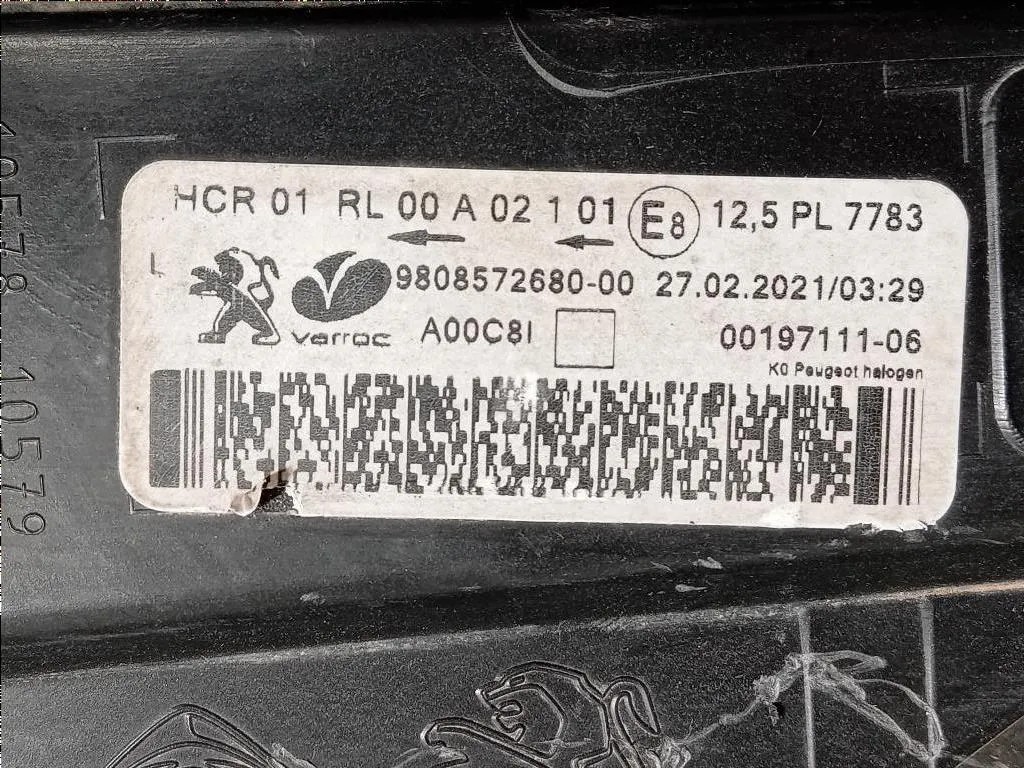 Proiettore ANT SX 9808572680 Peugeot Expert III 2016