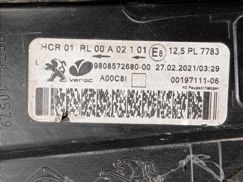 Proiettore ANT SX 9808572680 Peugeot Expert III 2016