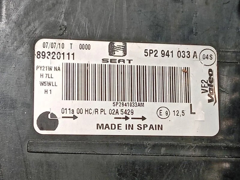 Proiettore ANT SX 5P2941033A Seat Altea XL 5P5 2004