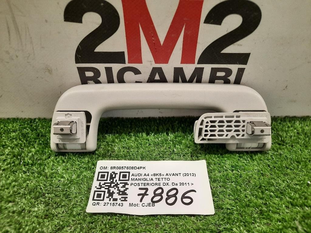 Maniglia Tetto Posteriore DX 8R0857608D4PK POST DX Audi A4 8K5 Avant 2012