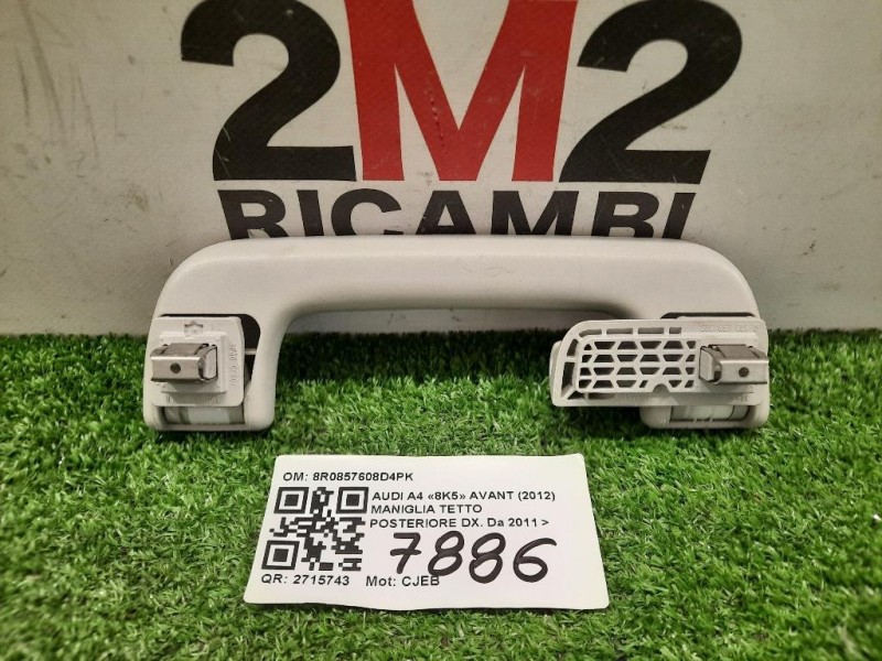 Maniglia Tetto Posteriore DX 8R0857608D4PK POST DX Audi A4 8K5 Avant 2012