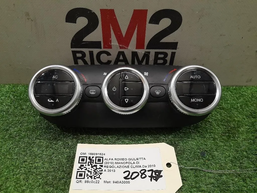 Manopola DI Regolazione Clima COMANDI CLIMA INTERRUTTORE CA 156091524 Alfa Romeo Giulietta 2010