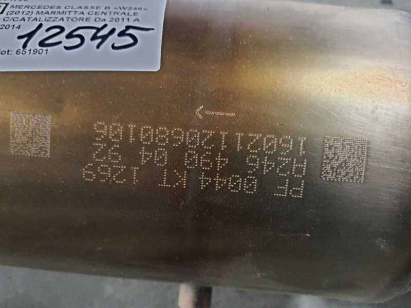 Marmitta Centrale Ccatalizzatore A2464900492 Mercedes Classe B W246 2012