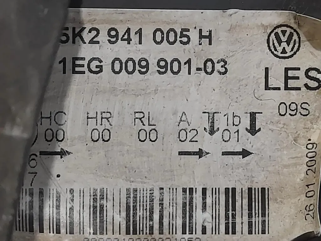 Proiettore ANT SX 5K2941005H Volkswagen GOLF VI 2009