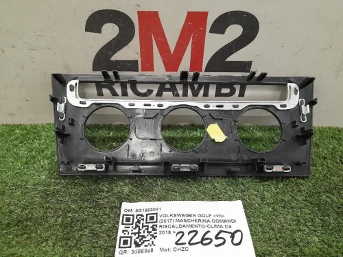 Mascherina Comandi Riscaldamento-clima 5G1863041 Volkswagen GOLF VII 2017