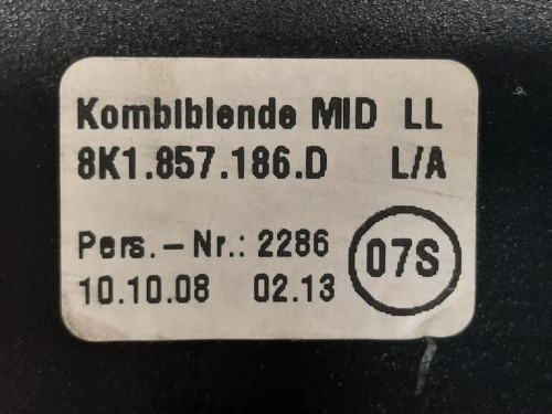 Mascherina Console Centrale ANT SUP 8K1857186D Audi A4 8K5 Avant 2008