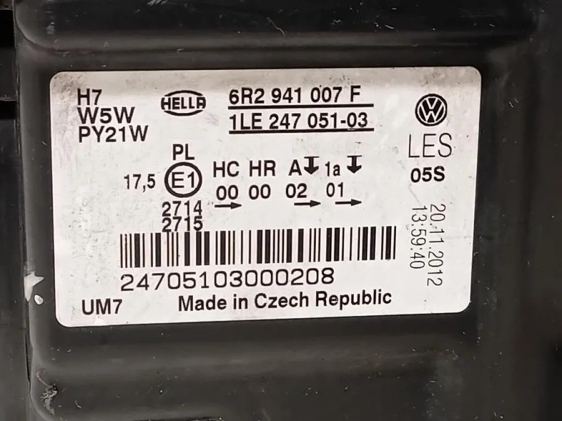 Proiettore ANT SX 6R2 941 007 F Volkswagen POLO V 2006