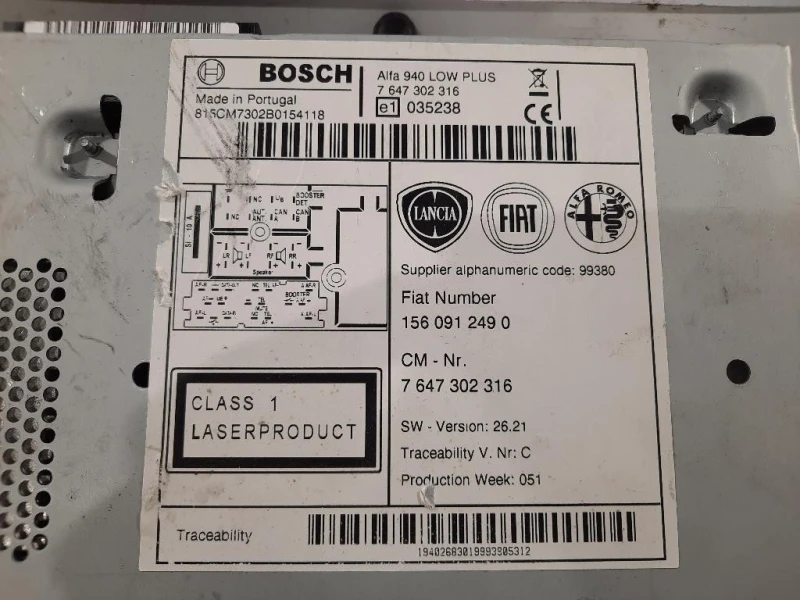 Unità Autoradio 7647302316 Alfa Romeo Giulietta 2010